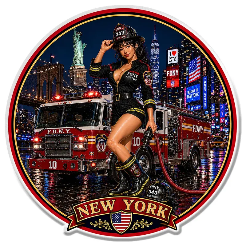 Sticker Pin-Up Pompiers New York PZ152