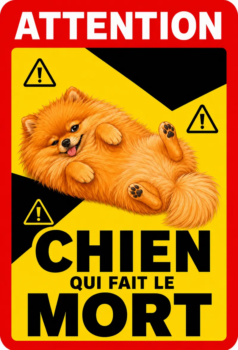 STICKER SPITZ NAIN - CHIEN QUI FAIT LE MORT - AC194