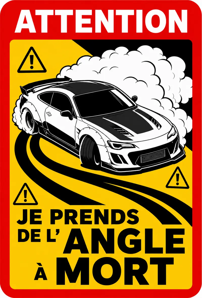 STICKER SUBARU BRZ - JE PRENDS DE L'ANGLE À MORT - AC197