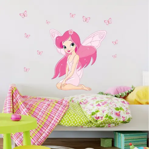 Stickers Muraux Fée et Papillon