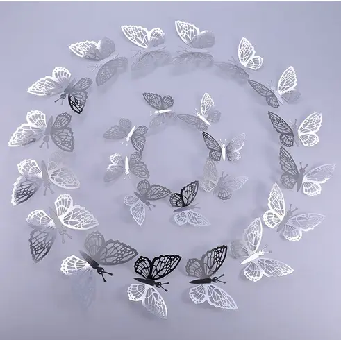 Stickers Muraux Papillon argenté