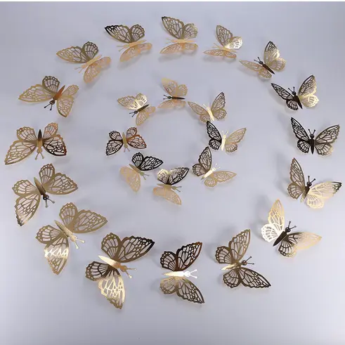 Stickers Muraux Papillon Couleur Or