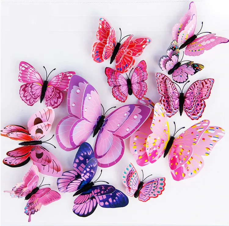 Stickers Muraux Papillon Rose
