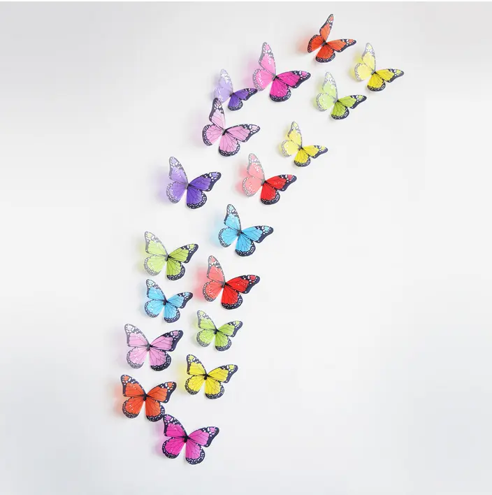 Stickers Muraux Papillons Arc-en-Ciel