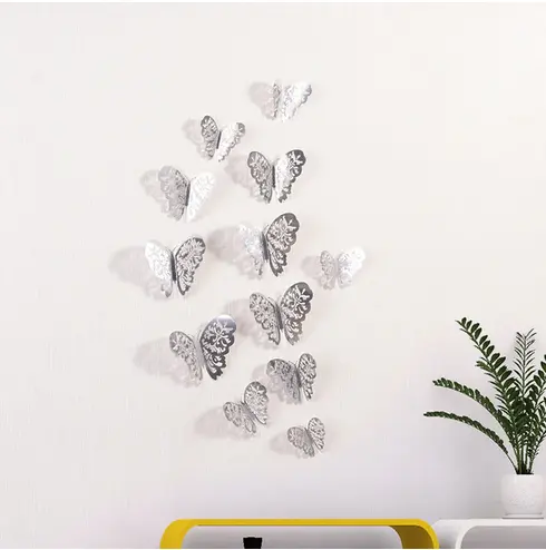 Stickers Muraux Papillons argenté