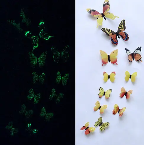 Stickers Muraux Papillons Fluorescent