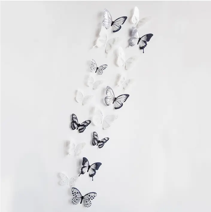 Stickers Muraux Papillons Noir et Blanc