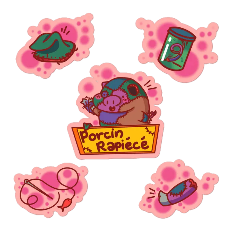 Stickers Porcin Rapiécé