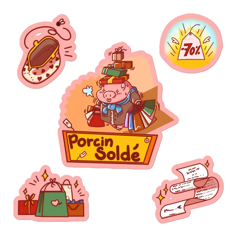 Stickers Porcin Soldé