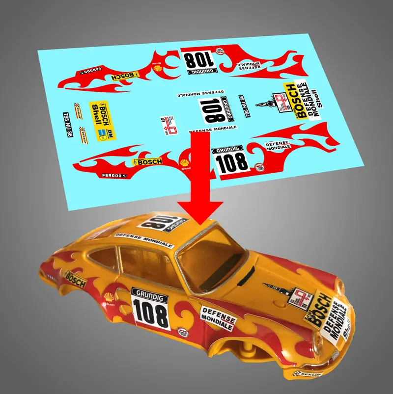 STICKERS POUR PORSCHE 911 #108 TDF73 REF DCS060