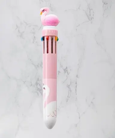 Stylo Bic Flamant Rose 10 couleurs Rose