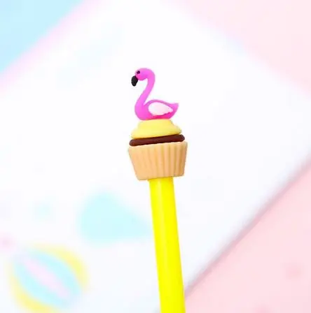 Stylo Bic Flamant Rose Cupcake Jaune