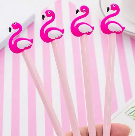Stylo Flamant Rose Embout Fuchsia