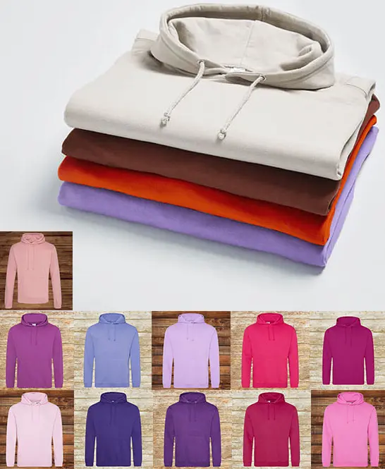 Sweat à capuche 280g - Emplacements coeur et dos - Nuancier Rose Violet