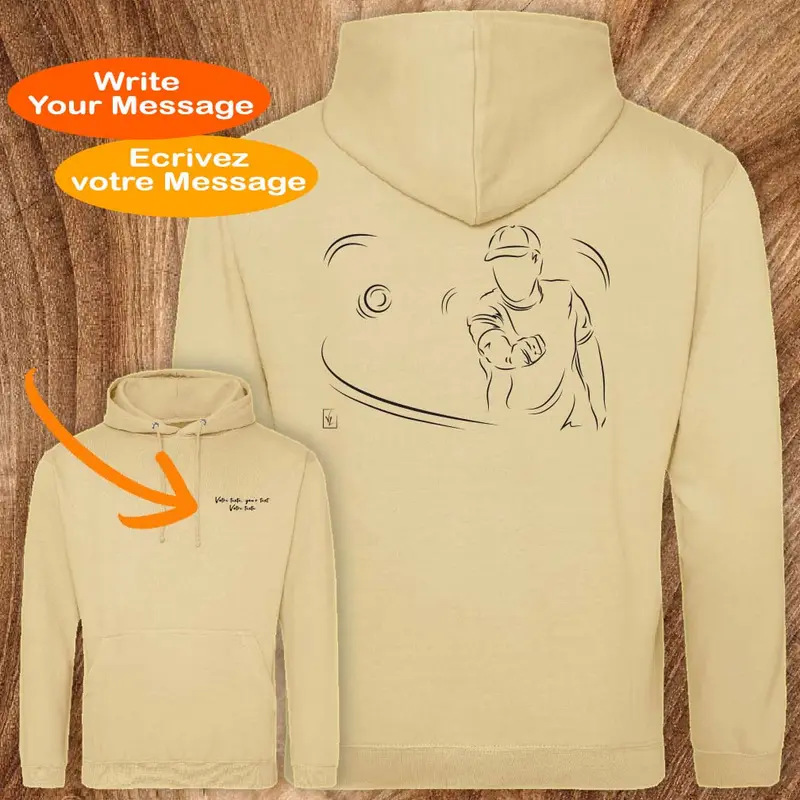 Sweat-Shirt à Capuche Pétanque 280g/m² Coton - Personnalisable