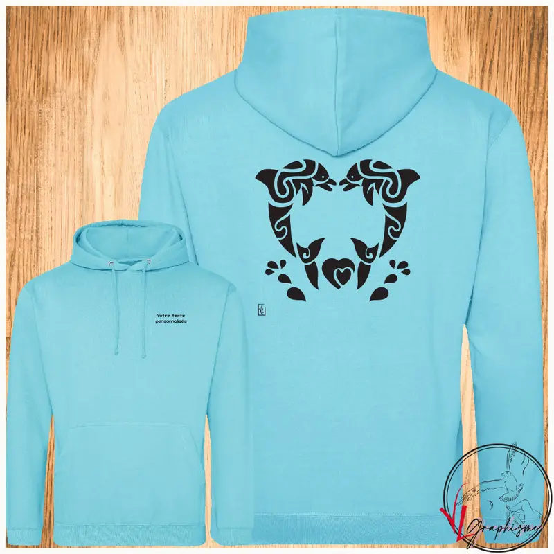 Sweat-Shirt Dauphins en coeur