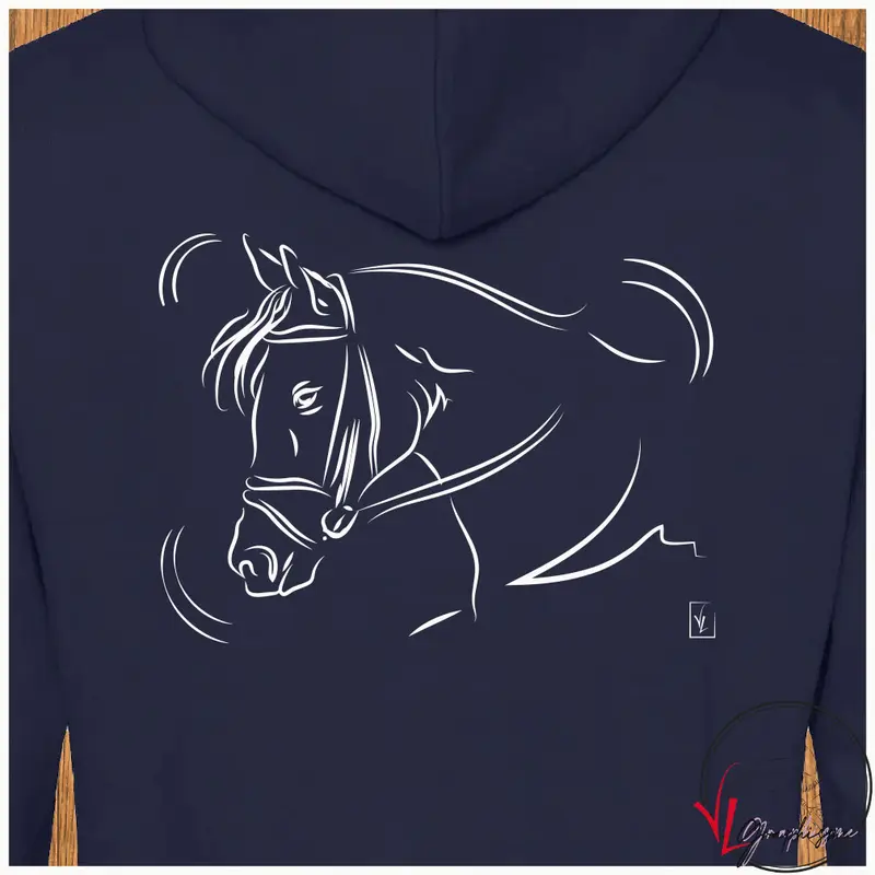 Sweat-Shirt Equitation Cheval Profil