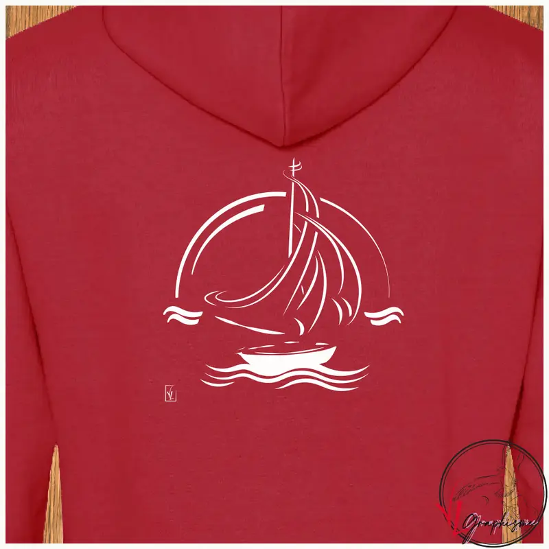 Sweat-Shirt Voilier coucher soleil