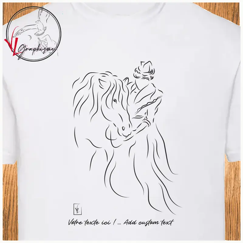 T-shirt Arlésienne douce avec un cheval