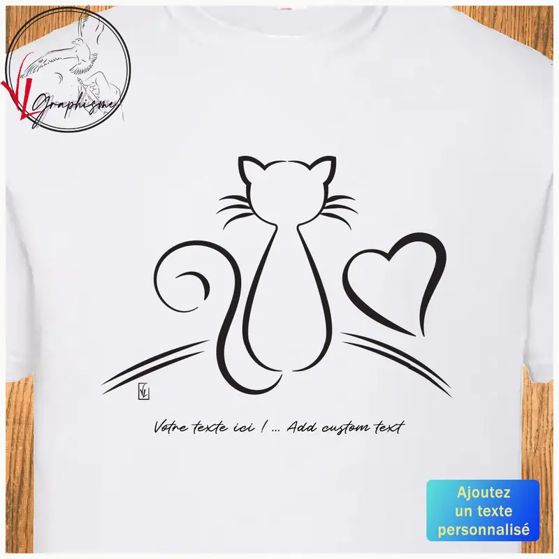 T-Shirt Chat & Coeur