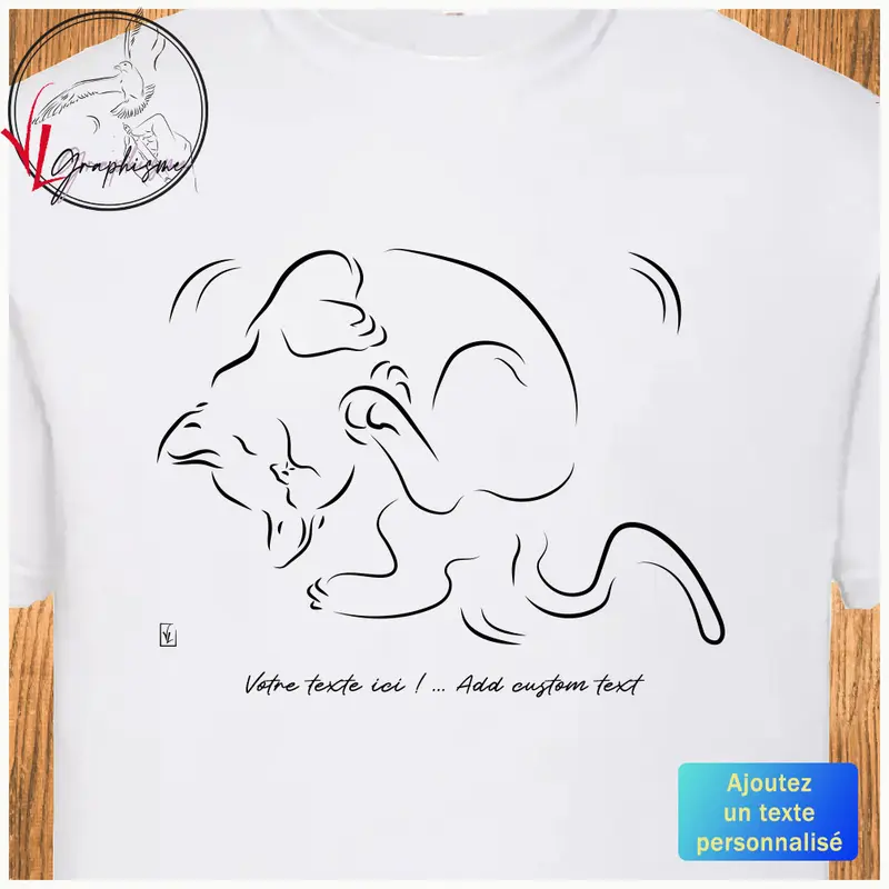 T-Shirt Chat sur le dos
