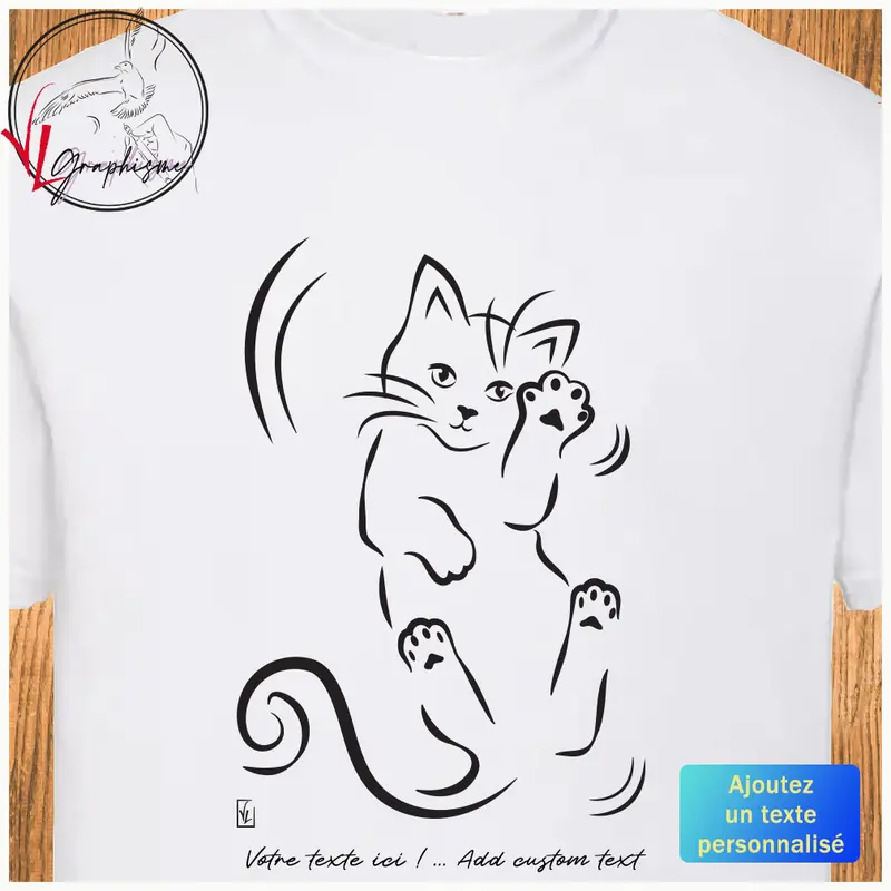 T-Shirt Chat sur le dos