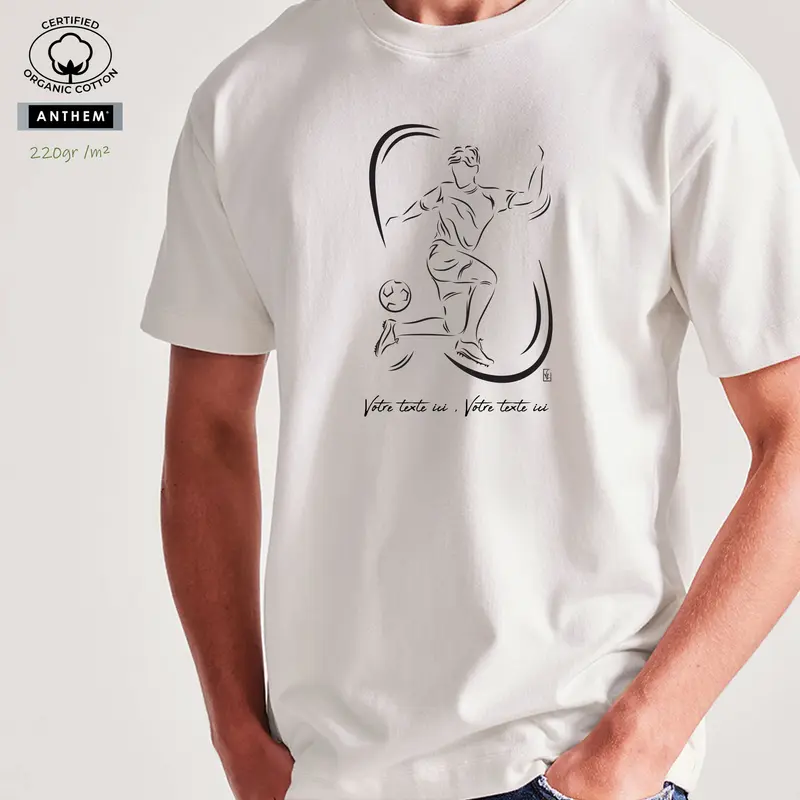 T-shirt Coton Bio Footballeur Pied - Personnalisable