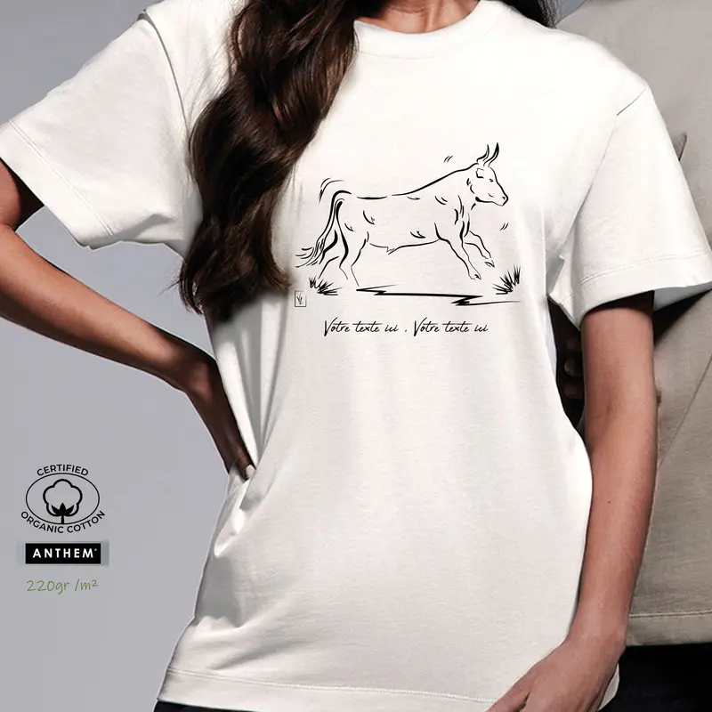 T-shirt Coton Bio Taureau de Camargue - Personnalisable