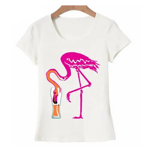 T-shirt Femme avec Flamant Rose Verre