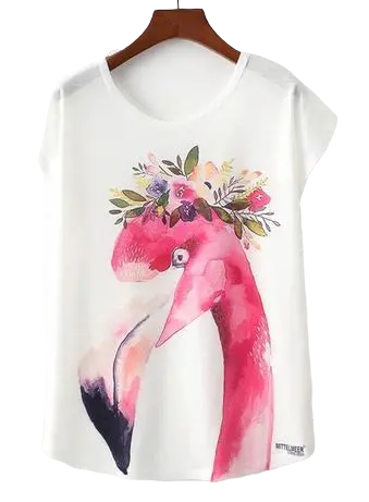 T shirt Femme Flamant Rose Couronne