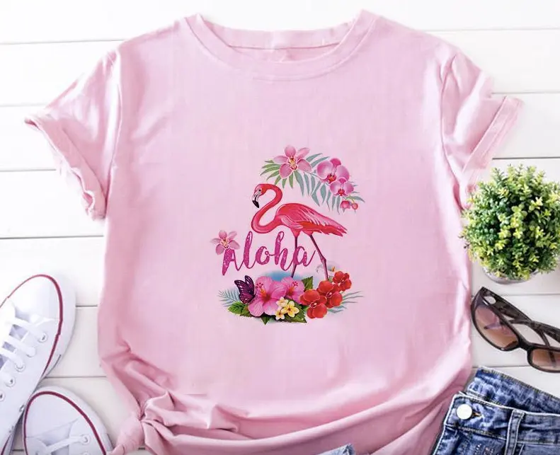 T shirt Femme Flamant Rose Délicat