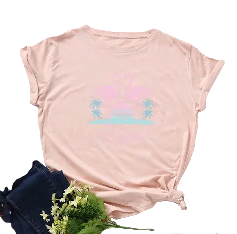 T-shirt Femme Flamant Rose Miami Rose
