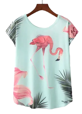 T shirt Femme Flamant Rose Tendre