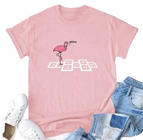 T-shirt Flamant Rose Femme Marelle Rose