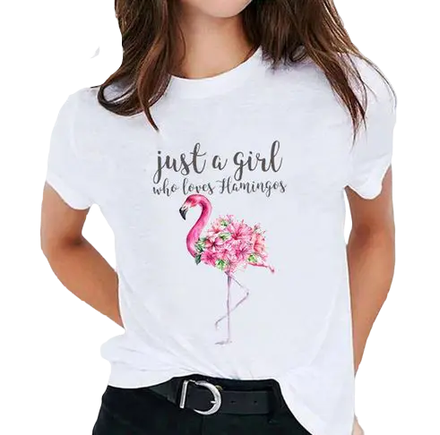 T-shirt Flamant Rose Fille