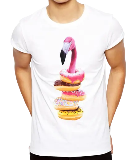 T-shirt Flamant Rose Homme Donuts