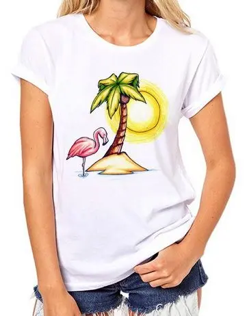 T-shirt Flamant Rose Île