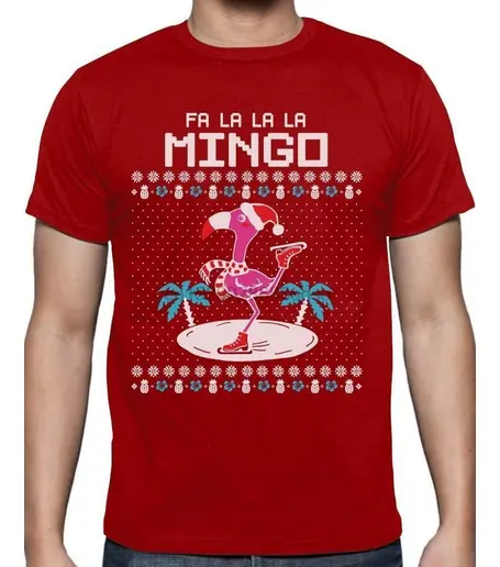 T-shirt Flamant Rose Patins Noël