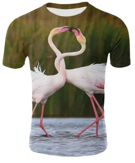 T-shirt Flamant Rose Réaliste Duo
