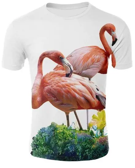 T-shirt Flamant Rose Réaliste Fleurs