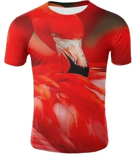 T-shirt Flamant Rose Réaliste Plumes