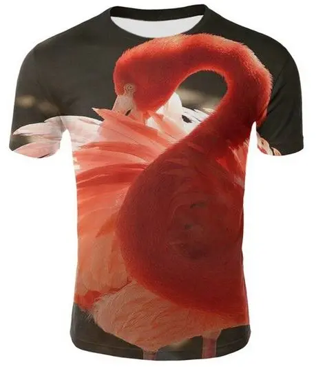 T-shirt Flamant Rose Réaliste Profil