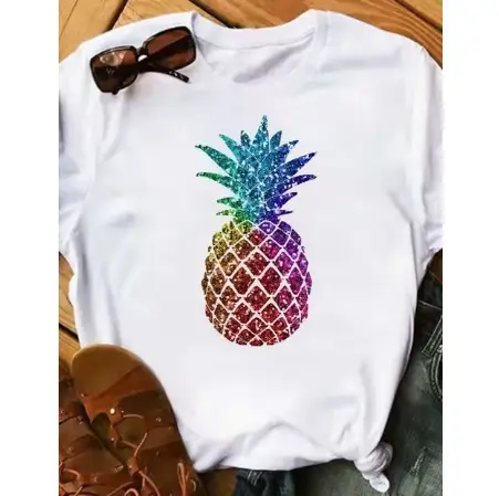 T-shirt imprimé Flamant Rose Ananas
