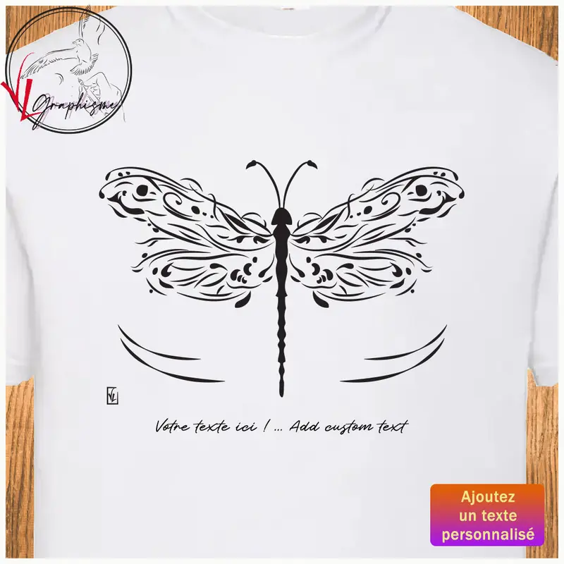 T-Shirt Libellule Nature - Personnalisable