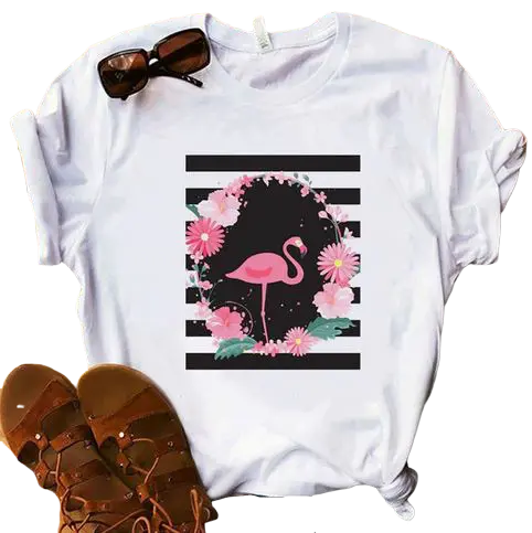 T-shirt Motif Flamant Rose Hublot