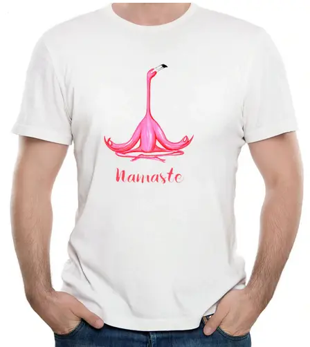 T-shirt Motif Flamant Rose Namasté