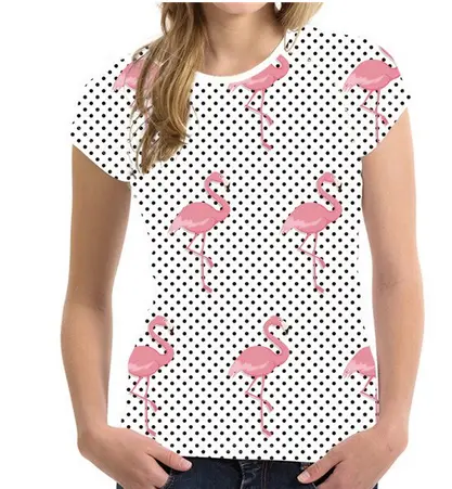 T-shirt motif Flamant Rose Pois