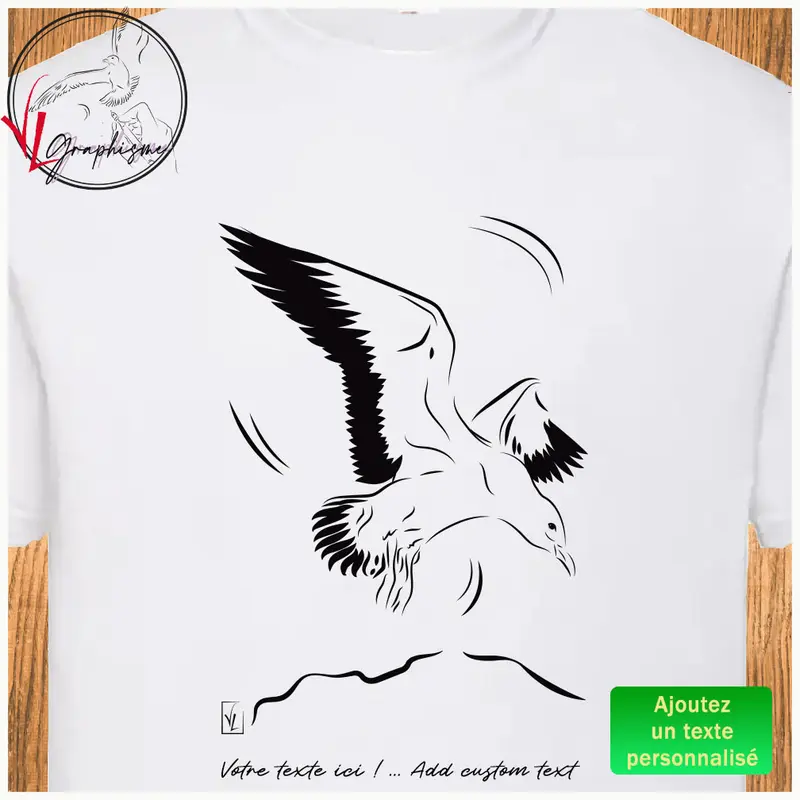 T-Shirt Mouette se posant Mer