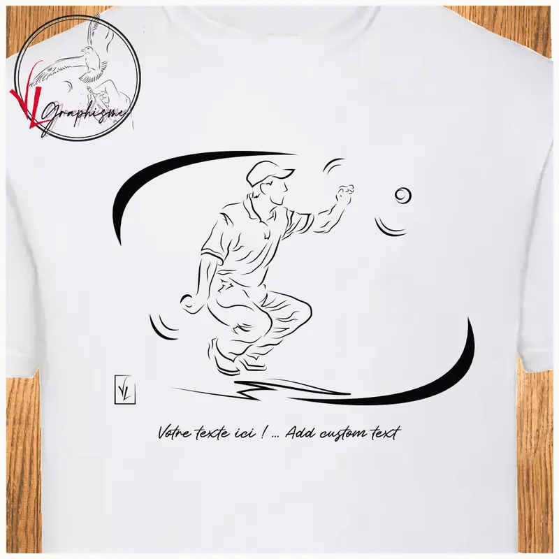 T-Shirt Pétanque JO Coton - Personnalisable