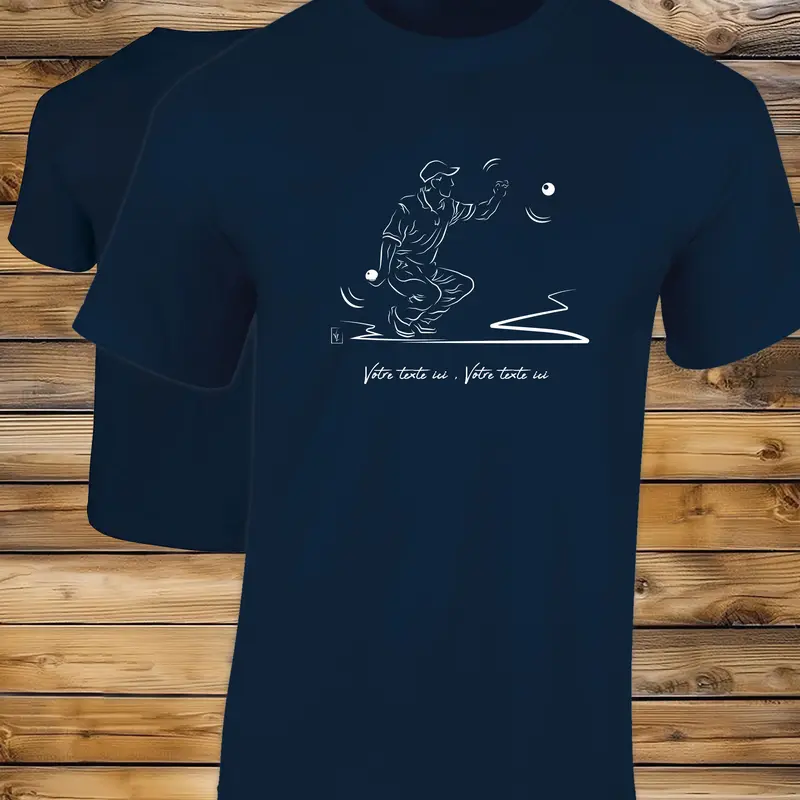 T-Shirt Pétanque Pointe Coton - Personnalisable